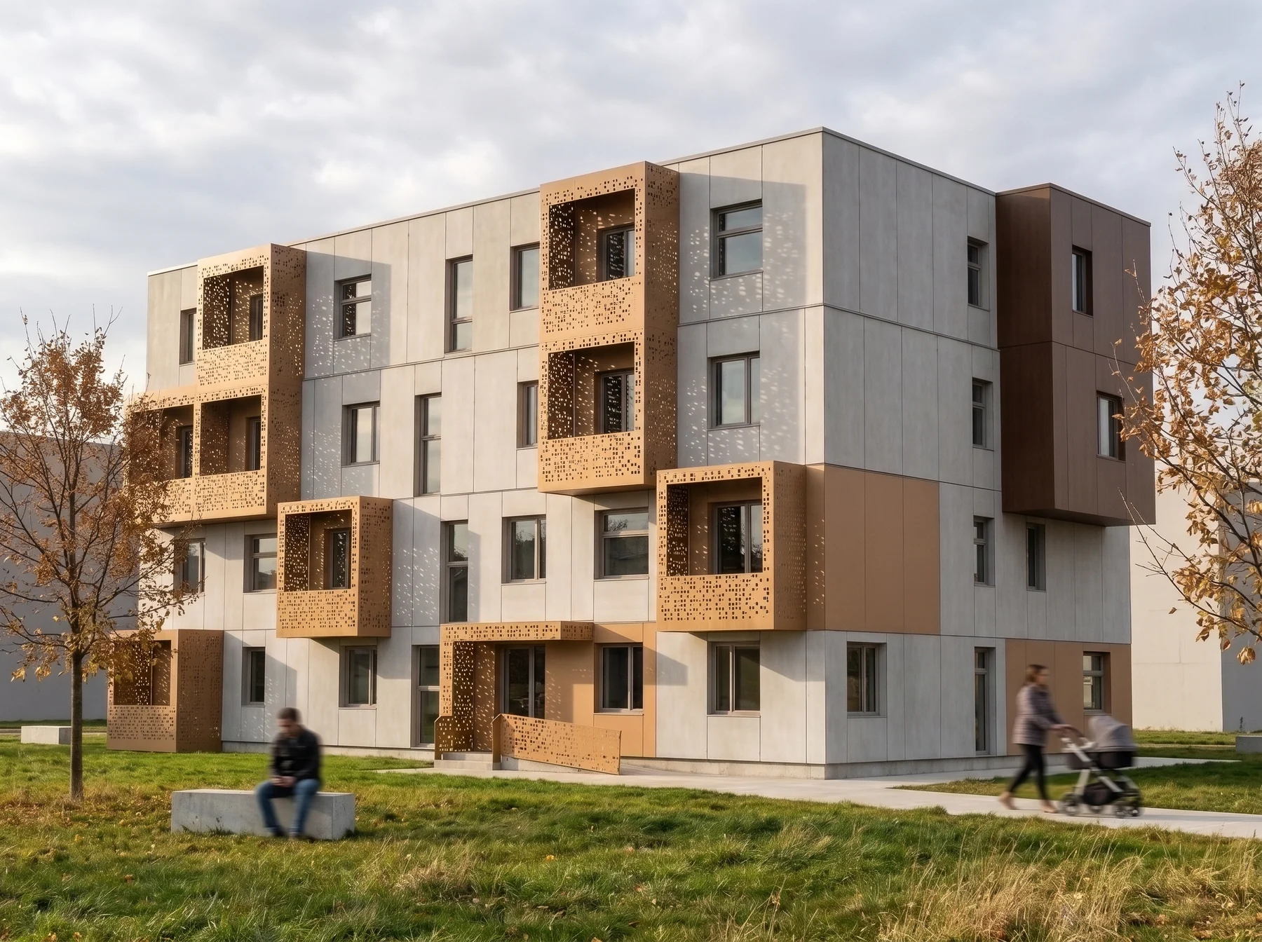 Apartment building in Opava, main facade