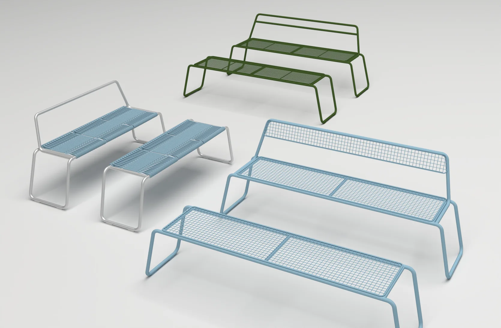 product line lavic a laviček Line Solo, varianty sedáků a opěrek, produktový design ing. arch. Pavla Tylichová